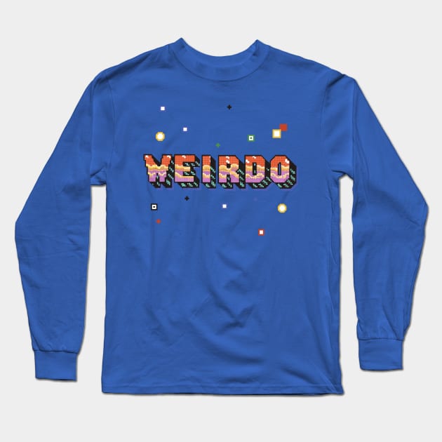 Weirdo | Retro Gaming Typography Long Sleeve T-Shirt by diegotorres